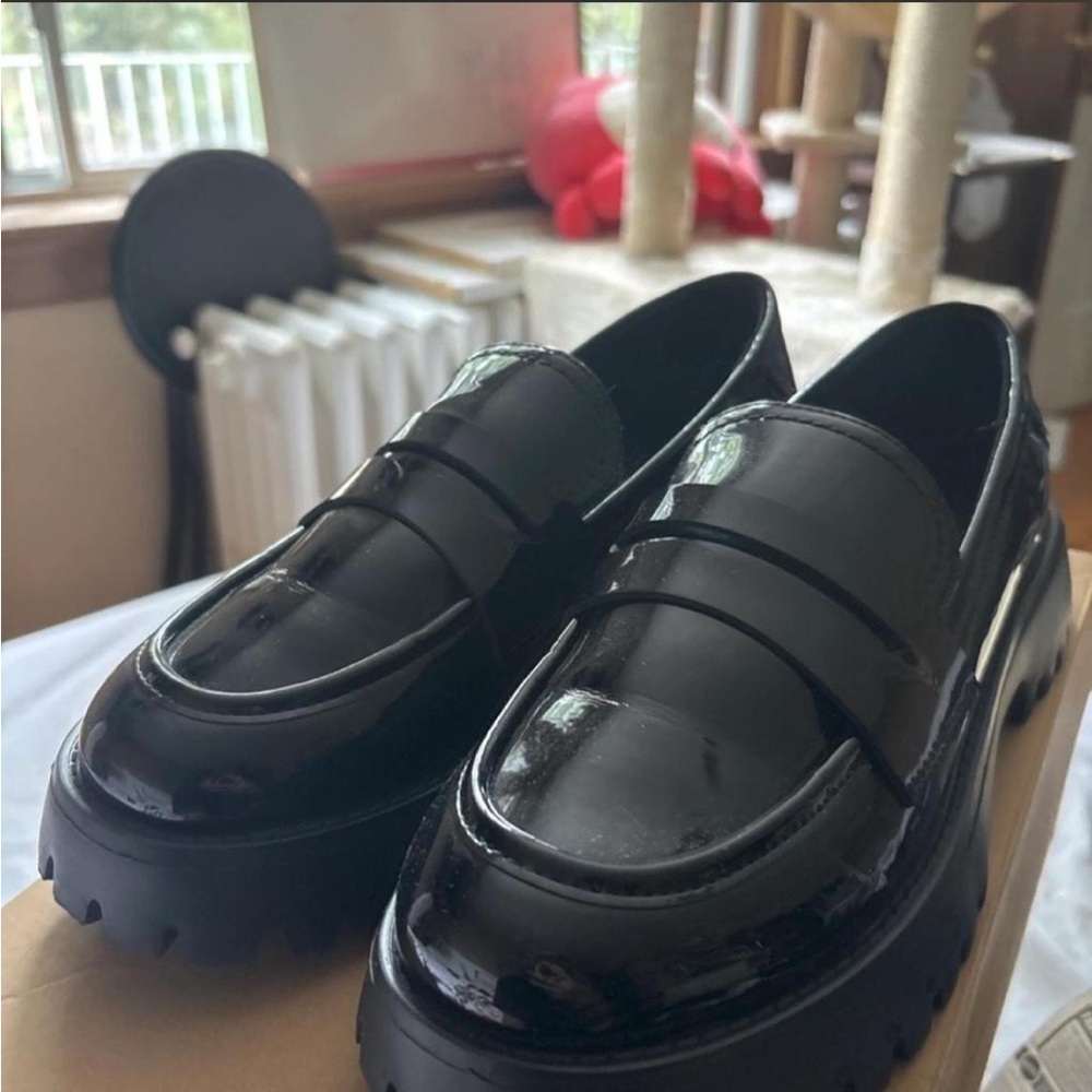 Call It Spring Black Patent Chunky Loafers - Picture 2 of 3
